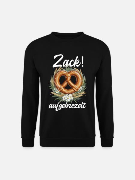 Traditional Pretzel Zack Dressed Up Dirndl - Unisex Sweatshirt - black