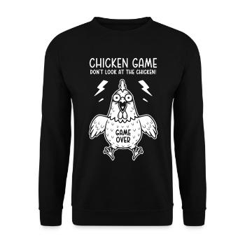 Chicken Game Don't look at the chicken Game over - Unisex Sweatshirt - black - Front - Alina (178cm) & Michal (187cm)