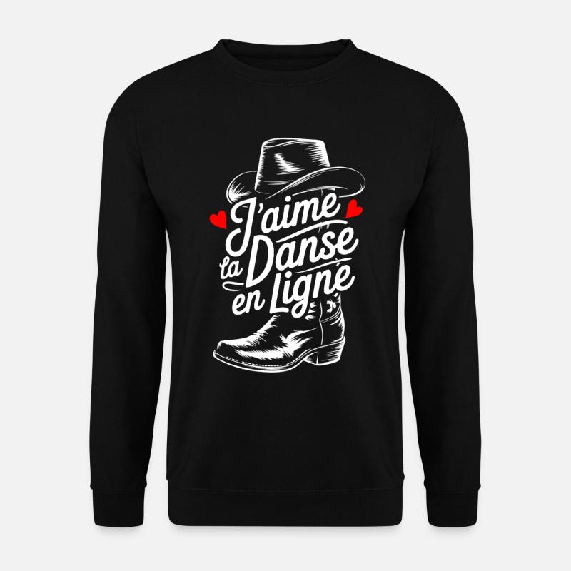 Line Dancing Cowboy Love Boots - Unisex Pullover - Schwarz