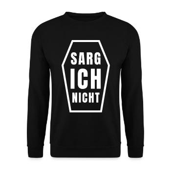 COFFIN I DON'T - funny gothic saying - Unisex Sweatshirt - black - Front - Alina (178cm) & Michal (187cm)