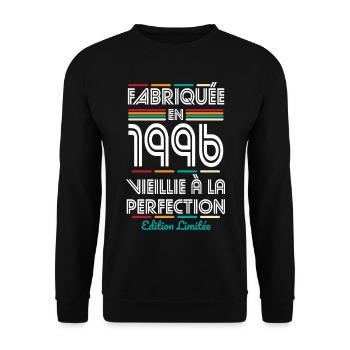 1996 – Hergestellt – Perfekt gereift - Unisex Pullover - Schwarz - Vorne - Alina (178cm) & Michal (187cm)