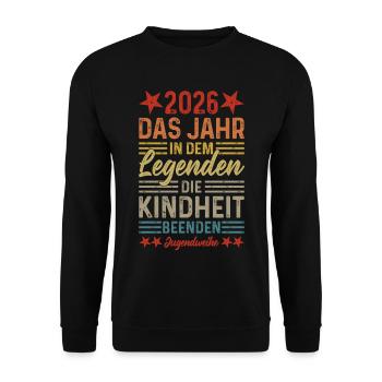 2026 The Year Legends End Childhood - Unisex Sweatshirt - black - Front - Alina (178cm) & Michal (187cm)