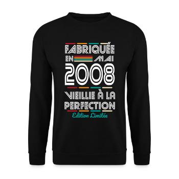 18 Year Anniversary - Made in May 2008 - Unisex Sweatshirt - black - Front - Alina (178cm) & Michal (187cm)