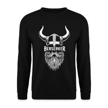 Viking Berserker Horned Helmet Beard Mascot - Unisex Sweatshirt - black - Front - Alina (178cm) & Michal (187cm)
