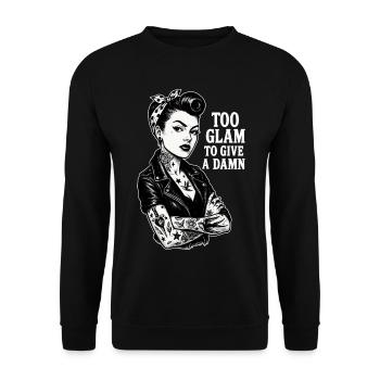 Rockabella Pin-Up: Outlaw Tattoo Girl & Leather Jacket - Unisex Sweatshirt - black - Front - Alina (178cm) & Michal (187cm)