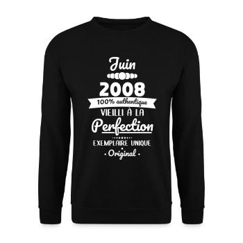 Anniversaire 18 ans - Juin 2008 Original - Sweat-shirt Unisexe - noir - Devant - Alina (178cm) & Michal (187cm)