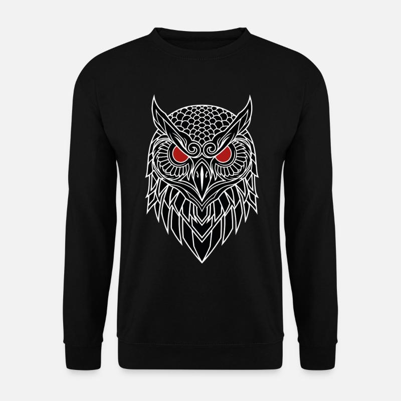 Uhu-Rotauge-Totem - Unisex Pullover - Schwarz