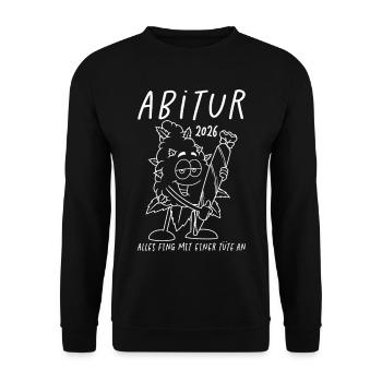 Abitur 2026 Shirt lustig | Abi Motto Kiffer tshirt - Unisex Pullover - Schwarz - Vorne - Alina (178cm) & Michal (187cm)