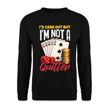 Don't Give Up Poker Casino Dice Card Game - Unisex Sweatshirt - black - Front - Alina (178cm) & Michal (187cm)