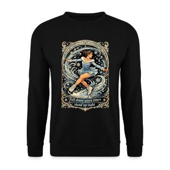 Figure Skating Art Nouveau Shirt: Stand Up - Unisex Sweatshirt - black - Front - Alina (178cm) & Michal (187cm)