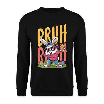 Joyeuse Pâques, douce chasse aux œufs du lapin, œufs de Pâques - Sweat-shirt Unisexe - noir - Devant - Alina (178cm) & Michal (187cm)