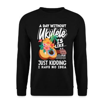 Funny Ukulele Designs and Sayings - Unisex Sweatshirt - black - Front - Alina (178cm) & Michal (187cm)
