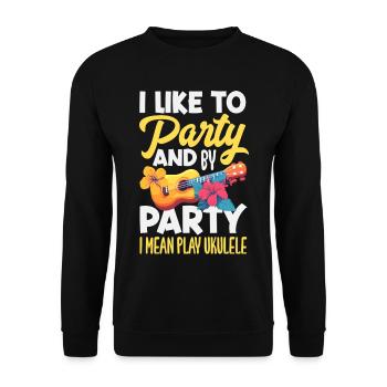 Lustiges Ukulele Designs Und Sprüche - Unisex Pullover - Schwarz - Vorne - Alina (178cm) & Michal (187cm)