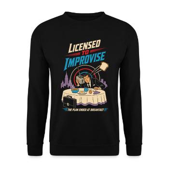 Licensed to Improvise Breakfast Chaos - Unisex Sweatshirt - black - Front - Alina (178cm) & Michal (187cm)