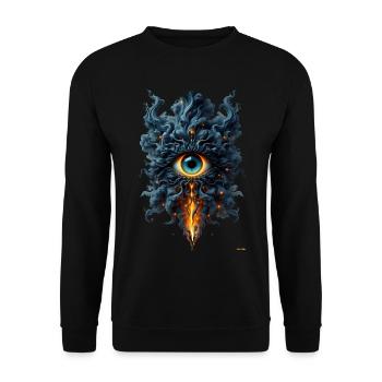 Eye Black Smoke Fire Design. - Unisex Pullover - Schwarz - Vorne - Alina (178cm) & Michal (187cm)