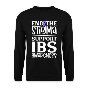 IBS Awareness - Stigma beenden - Unisex Pullover - Schwarz - Vorne - Alina (178cm) & Michal (187cm)