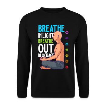 Chakra Atmung - Blockaden lösen - Unisex Pullover - Schwarz - Vorne - Alina (178cm) & Michal (187cm)