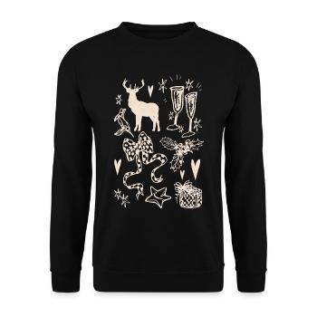 WEIHNACHTSSAMMLUNG - Unisex Pullover - Schwarz - Vorne - Alina (178cm) & Michal (187cm)