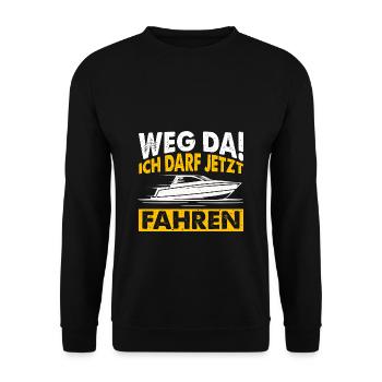 Motorboot Boot Fahren Sportboot Führerschein Gesch - Unisex Pullover - Schwarz - Vorne - Alina (178cm) & Michal (187cm)