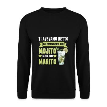 Mojito au lieu de se marier Gift Wedding Italie - Sweat-shirt Unisexe - noir - Devant - Alina (178cm) & Michal (187cm)