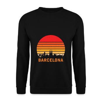 Barcelone City Skyline Espagne Vacances Catalogne - Sweat-shirt Unisexe - noir - Devant - Alina (178cm) & Michal (187cm)