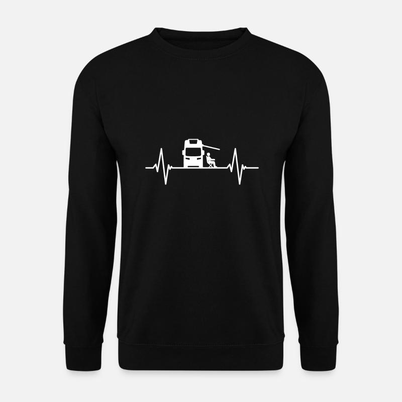 Camper Camping Herzschlag Wohnwagen Wohnmobil Puls - Unisex Pullover - Schwarz