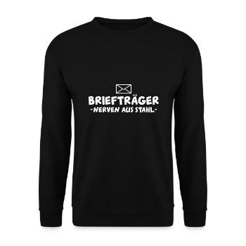 Postbote Nerven aus Stahl Paketdienst Briefträger - Unisex Pullover - Schwarz - Vorne - Alina (178cm) & Michal (187cm)