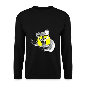 Koala Tierliebhaber Kopfhörer Sonnenbrille Musik K - Unisex Pullover - Schwarz - Vorne - Alina (178cm) & Michal (187cm)