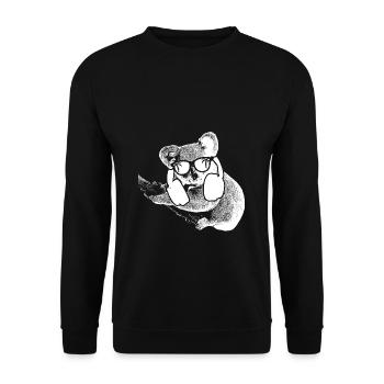 Koala Tierliebhaber Kopfhörer Sonnenbrille Naturfa - Unisex Pullover - Schwarz - Vorne - Alina (178cm) & Michal (187cm)