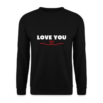 Love you Heart Be Me Valentine - Unisex Sweatshirt - black - Front - Alina (178cm) & Michal (187cm)