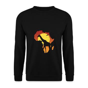 Afrika Giraffe Kontinent Elefant Tiere Big Five Sa - Unisex Pullover - Schwarz - Vorne - Alina (178cm) & Michal (187cm)
