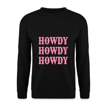 Cowboy Costume Line Dance Gift Howdy Cow Girl - Unisex Sweatshirt - black - Front - Alina (178cm) & Michal (187cm)