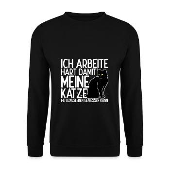 Katze Kätzchen Haustiere Geschenk Katzenfan Katzen - Unisex Pullover - Schwarz - Vorne - Alina (178cm) & Michal (187cm)