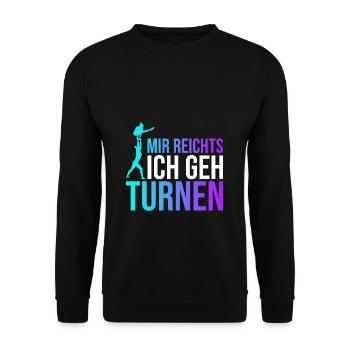 Turnen Gymnsatik Handstand Trainer Sportverein Tur - Unisex Pullover - Schwarz - Vorne - Alina (178cm) & Michal (187cm)