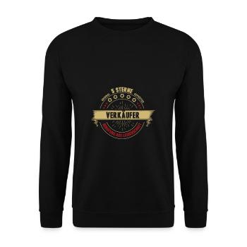Verkäufer Einzelhandel Ausbildung Geschenk lustig - Unisex Pullover - Schwarz - Vorne - Alina (178cm) & Michal (187cm)