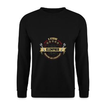 Klempner Sanitär lustig Geschenk Geburtstag - Unisex Pullover - Schwarz - Vorne - Alina (178cm) & Michal (187cm)