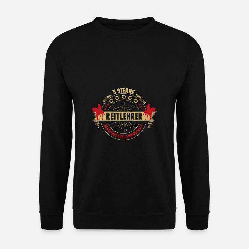 Reitlehrer Reiten Pferd Lustig Geschenk Geburtstag - Unisex Pullover - Schwarz