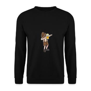 Bayern dabbing Bier lustig Geschenk - Unisex Pullover - Schwarz - Vorne - Alina (178cm) & Michal (187cm)