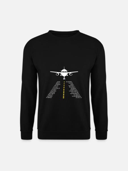 Pilots airplane pilot phonetic alphabet - Unisex Sweatshirt - black