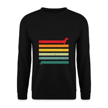 Dachshund Dog Gift Funny Statement Dog Retro - Unisex Sweatshirt - black - Front - Alina (178cm) & Michal (187cm)