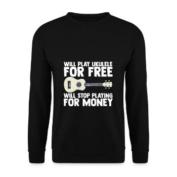 Ukulele Gitarre Musik Musiker Gitarrist Geschenk f - Unisex Pullover - Schwarz - Vorne - Alina (178cm) & Michal (187cm)
