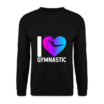 I Love Turnen Trainer Gymnsatik Sportverein Sport - Unisex Pullover - Schwarz - Vorne - Alina (178cm) & Michal (187cm)