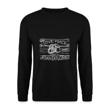 Amour paix urbex - Sweat-shirt Unisexe - noir - Devant - Alina (178cm) & Michal (187cm)
