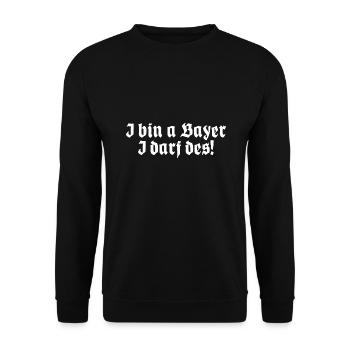 I darf des Bayrischer Spruch Bayrisch - Unisex Pullover - Schwarz - Vorne - Alina (178cm) & Michal (187cm)