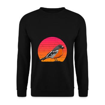 Rotkehlchen Vogelfreund Vogelfan Vintage Natur Lie - Unisex Pullover - Schwarz - Vorne - Alina (178cm) & Michal (187cm)