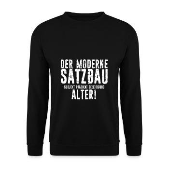 Jugenwort Sprache Schüler Spruch Gymnasium Jugendl - Unisex Pullover - Schwarz - Vorne - Alina (178cm) & Michal (187cm)