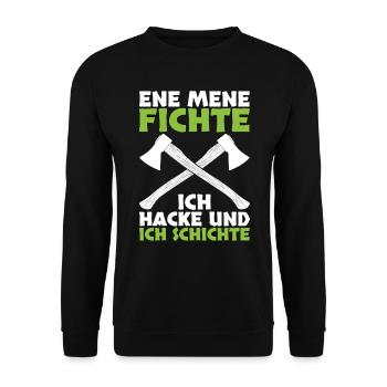 Forstwirt Waldarbeiter - Unisex Pullover - Schwarz - Vorne - Alina (178cm) & Michal (187cm)