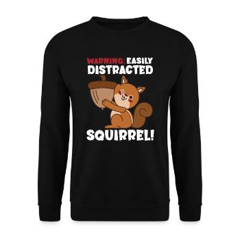 Squirrel Hazelnut Squirrel Whisperer Sayings - Unisex Sweatshirt - black - Front - Alina (178cm) & Michal (187cm)