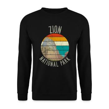 ZION NATIONAL PARK - Unisex Pullover - Schwarz - Vorne - Alina (178cm) & Michal (187cm)