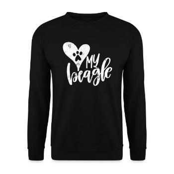 BEAGLE LOVE DOGS MEILLEURS CHIENS DOG LOVE MOTIF - Sweat-shirt Unisexe - noir - Devant - Alina (178cm) & Michal (187cm)